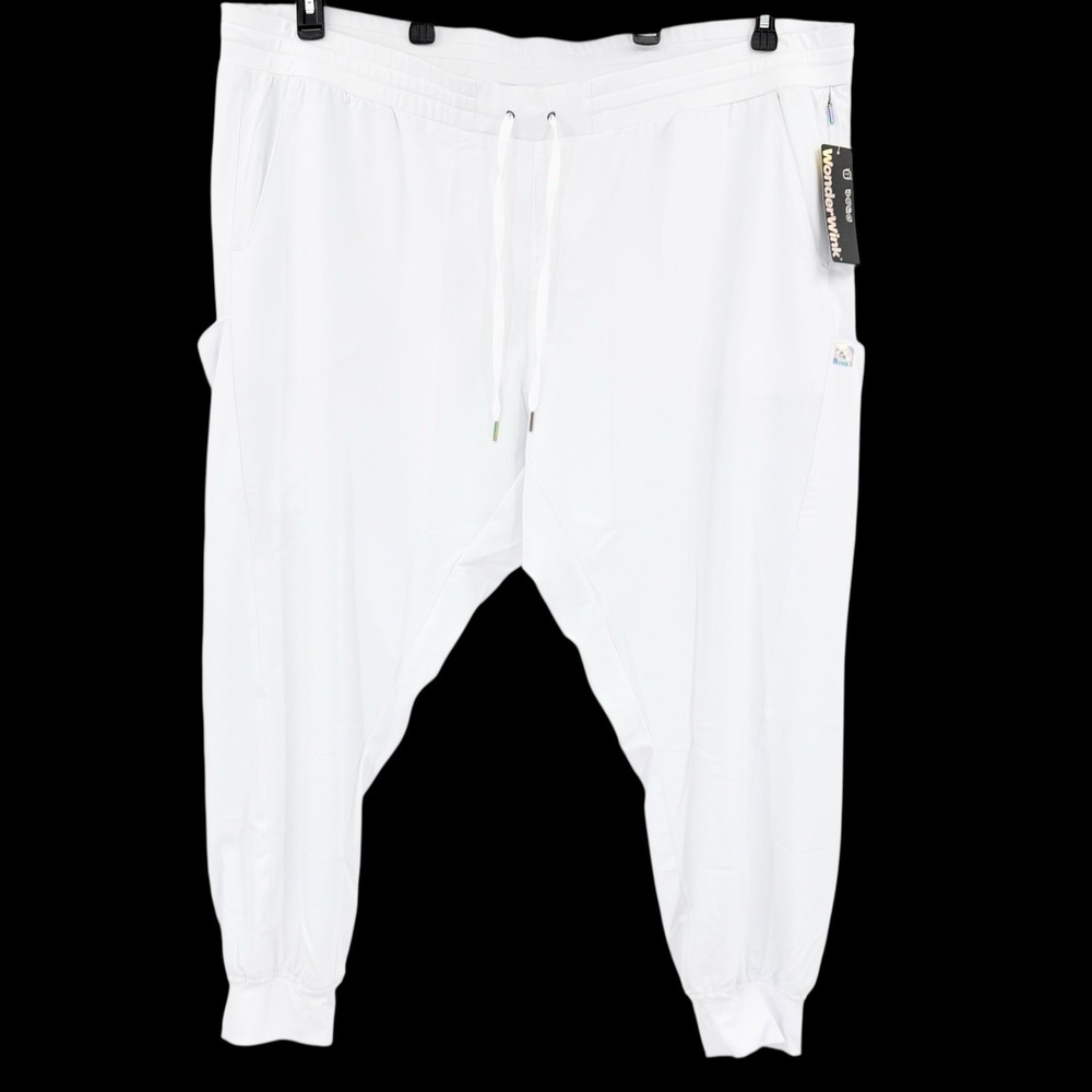 WonderWink Aero Women's White Jogger Scrub Pants Plus Size 4XL Pull-on Cargo NWT
